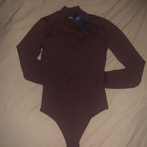 NWT Brown Mockneck Bodysuit